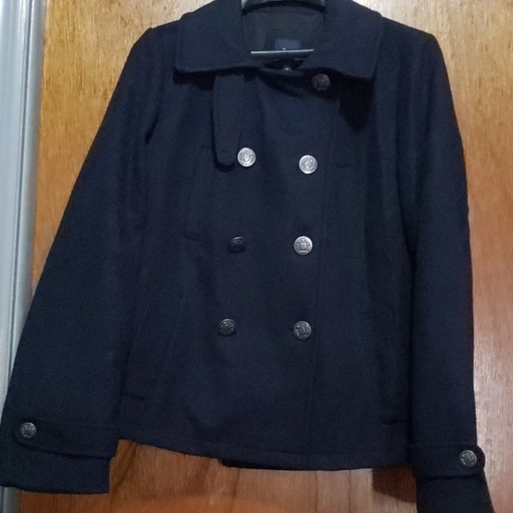 short navy coat